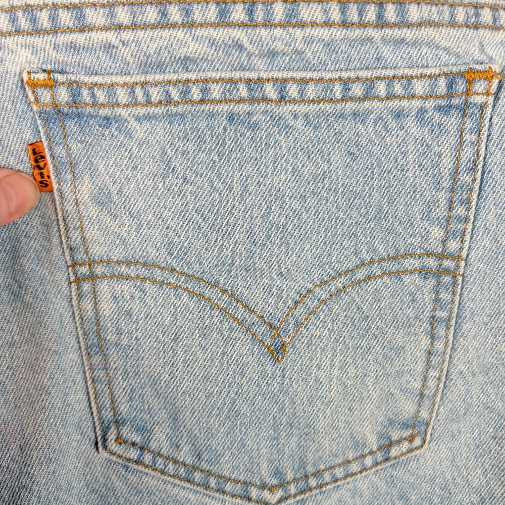 Levi's 505 Jeans Mens 38x30 Light Blue Good Vintage Orange Tab Straight Leg 90s - Picture 9 of 15